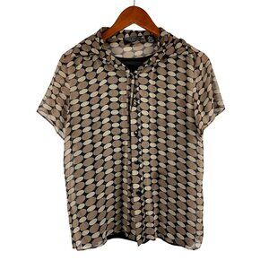 New York City Design Co. S Short Sleeve Button-Up Blouse With Tank